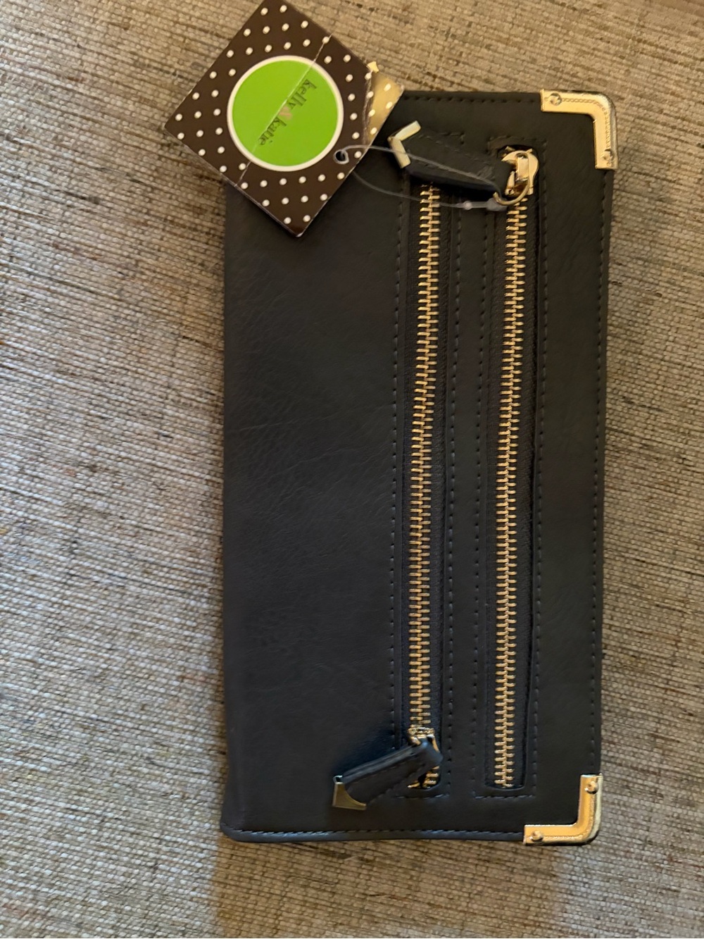 Kelly & Katie Slate Gray Wristlet Wallet with Gold Hardware